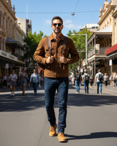 Men’s Suede Trucker Leather Jacket